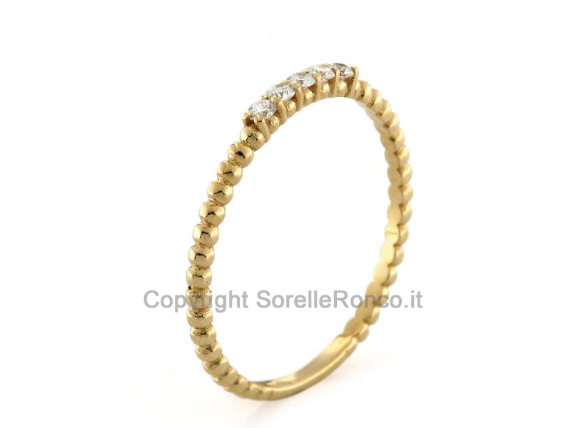 ANELLO IN ORO GIALLO E DIAMANTI 0.09 CT