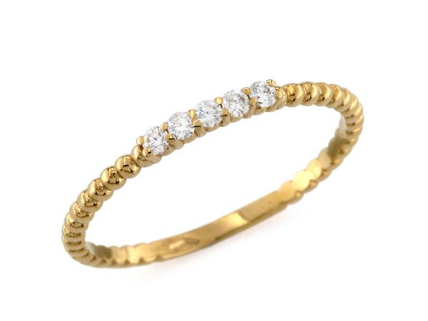 CF02202 - Anello in Oro Giallo e Diamanti 0.09 Ct