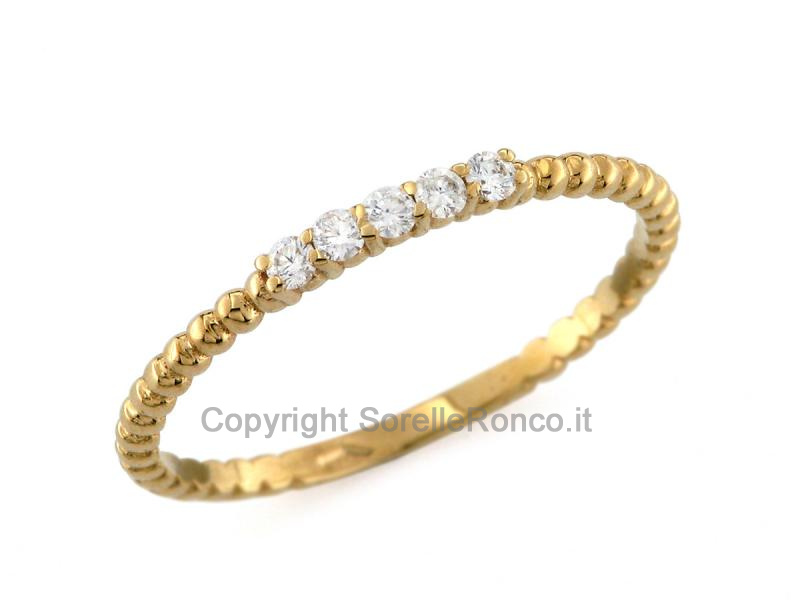 ANELLO IN ORO GIALLO E DIAMANTI 0.09 CT