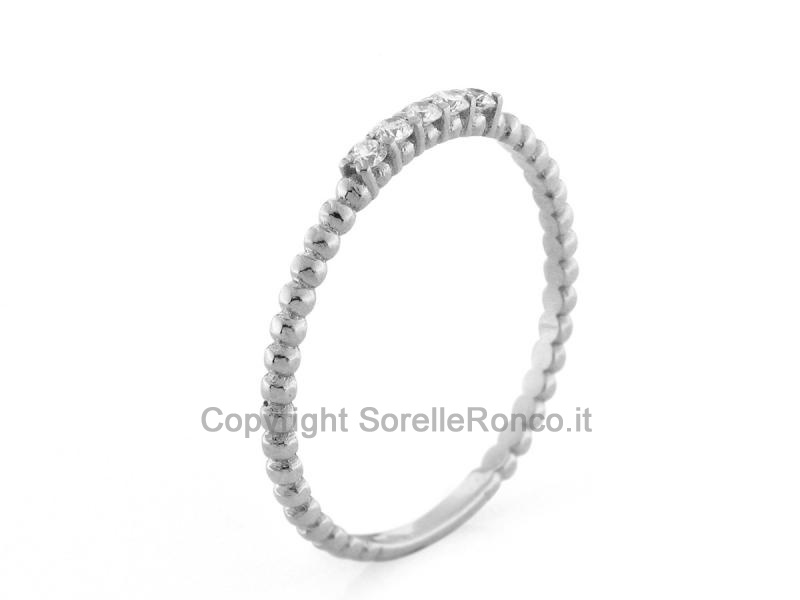 ANELLO IN ORO BIANCO E DIAMANTI 0.09 CT