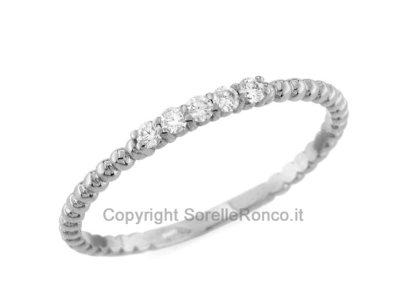 ANELLO IN ORO BIANCO E DIAMANTI 0.09 CT