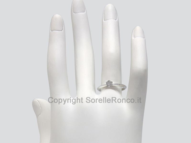 ANELLO SOLITARIO ORO BIANCO CON DIAMANTE 0.09 CT