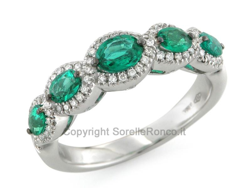 ANELLO CON DIAMANTI E SMERALDO 0.93 CT