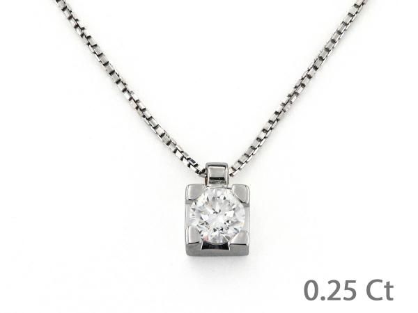 CF02219 - Collana Puntoluce con Diamante 0.25 Ct
