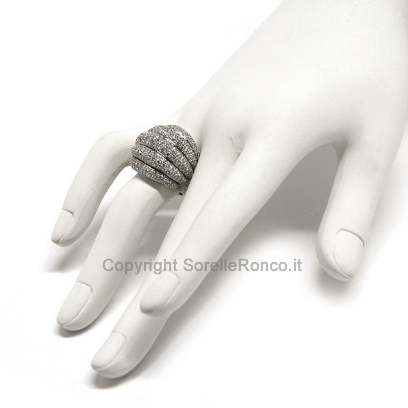 ANELLO DAMIANI SPICCHI DI LUNA ORO E DIAMANTI
