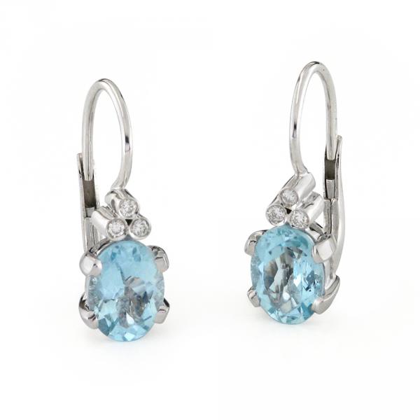 CF02274 - Orecchini Pendenti Oro Acquamarina e Diamanti