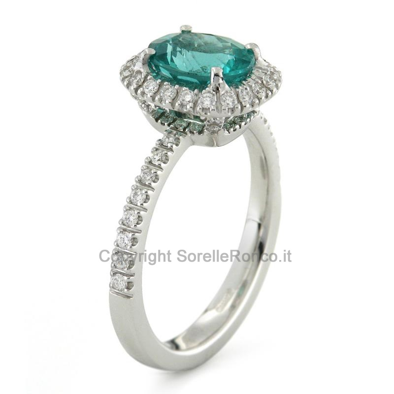 ANELLO CON DIAMANTI E SMERALDO 1.40 CT