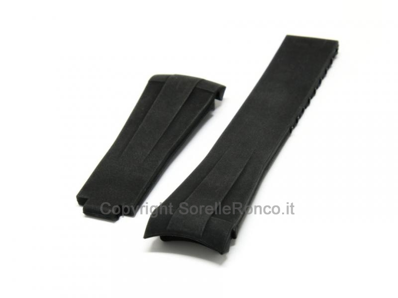 CINTURINO ROLEX IN GOMMA NERA ANSA 20MM