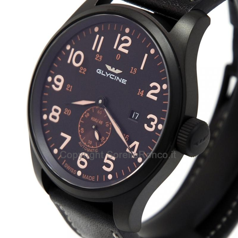 GLYCINE KMU 48MM PVD NERO AUTOMATICO
