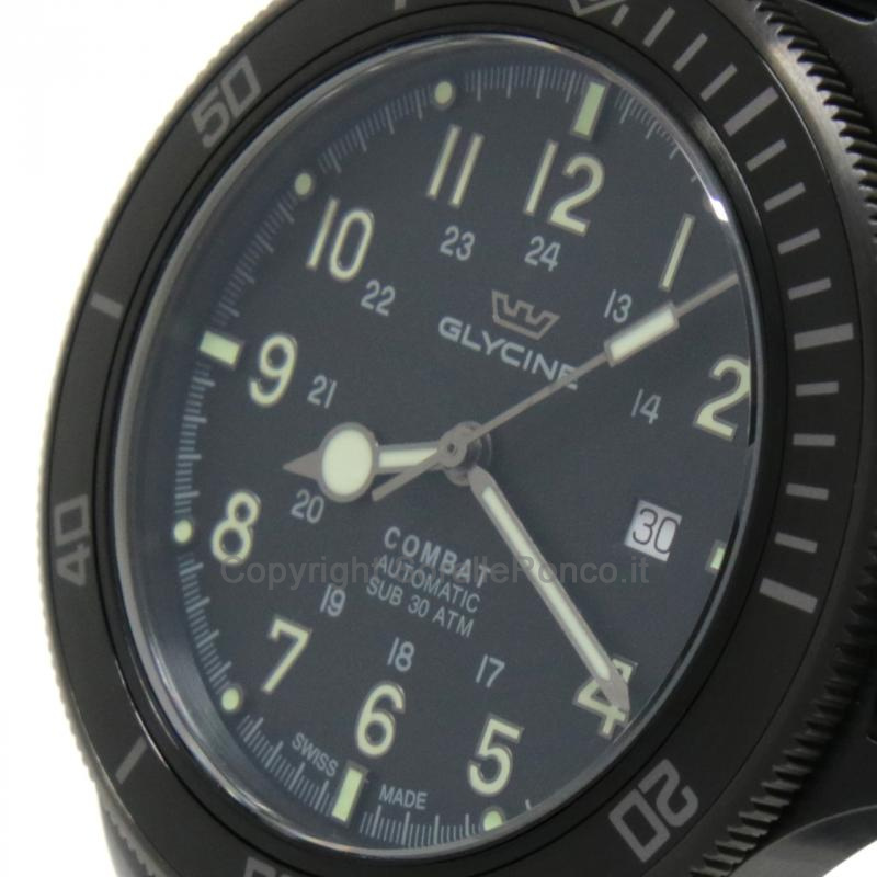 GLYCINE COMBAT SUB NERO AUTO 46MM SILICONE