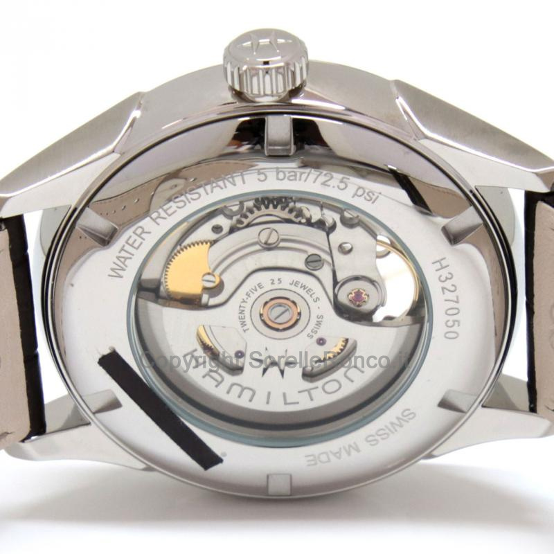 HAMILTON JAZZMASTER 42MM SILVER OPEN HEART PELLE