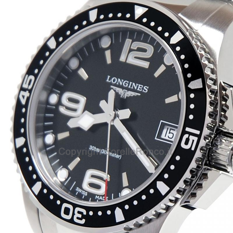 LONGINES HYDROCONQUEST 34MM QUARZO NERO ACCIAIO