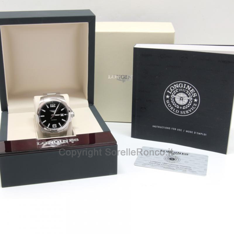 LONGINES CONQUEST QUARZO NERO 41MM