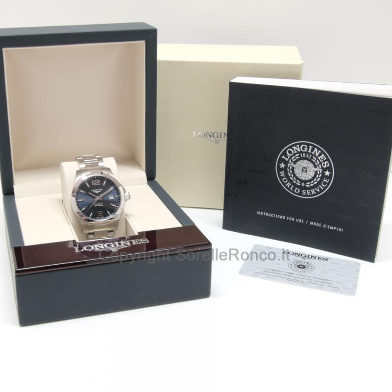 LONGINES CONQUEST ACCIAIO BLU 39MM