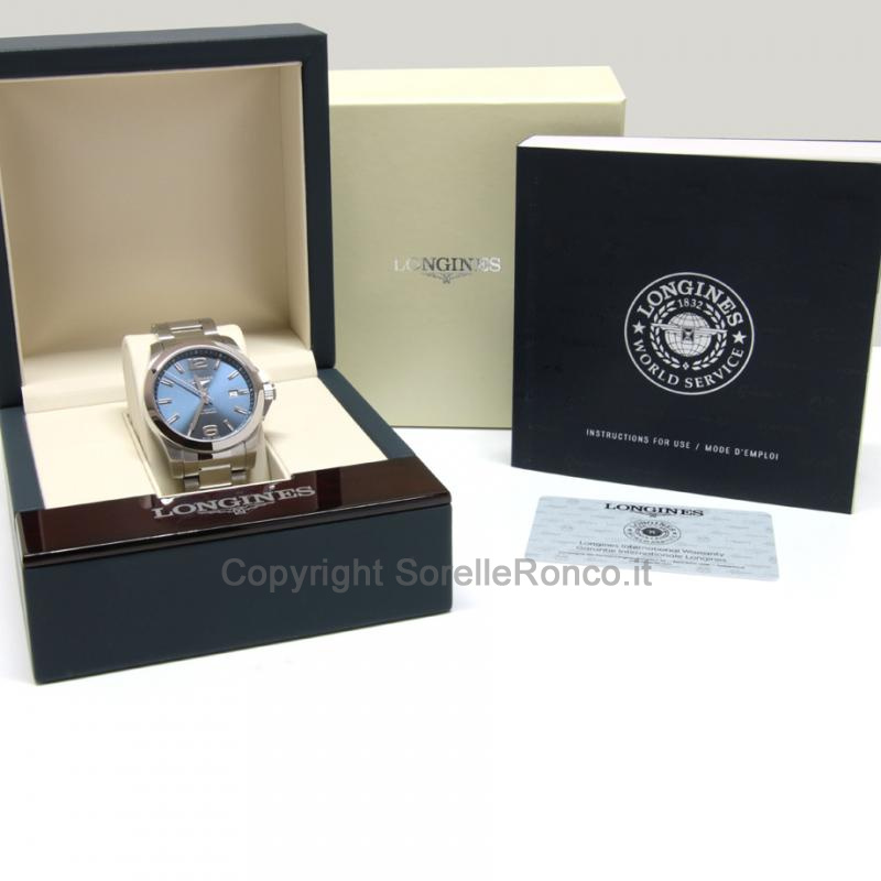 LONGINES CONQUEST ACCIAIO BLU 41MM