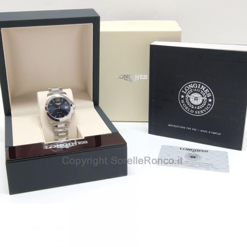 LONGINES CONQUEST ACCIAIO BLU 34MM