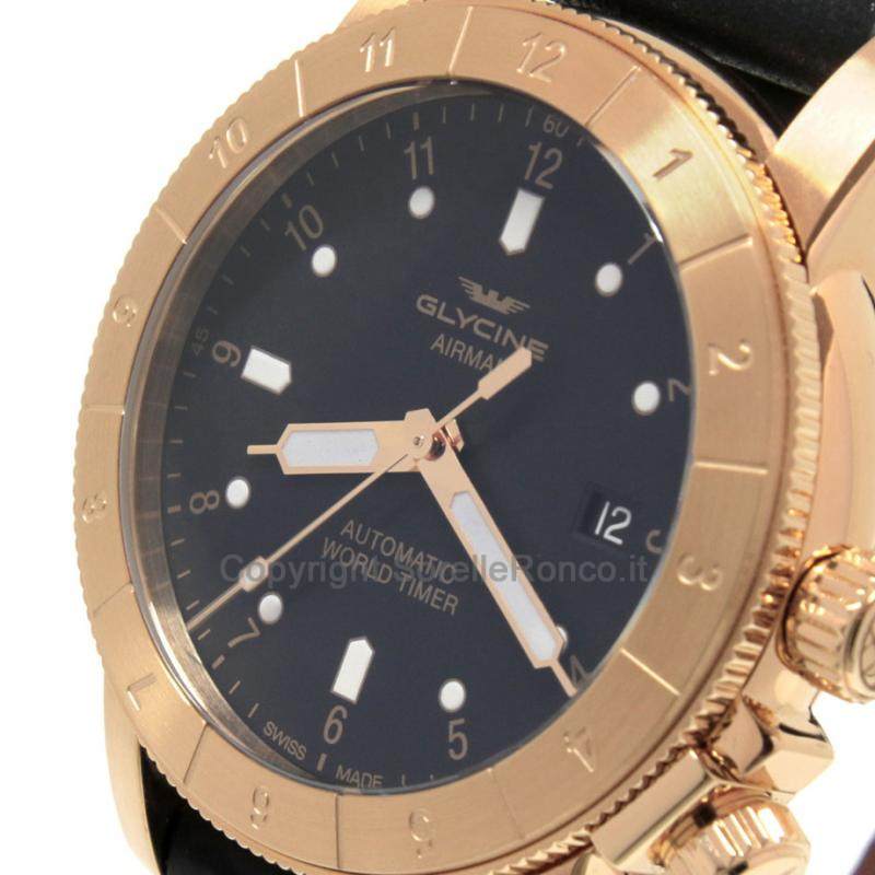 GLYCINE AIRMAN DOUBLE TWELVE GOLD NERO 42MM