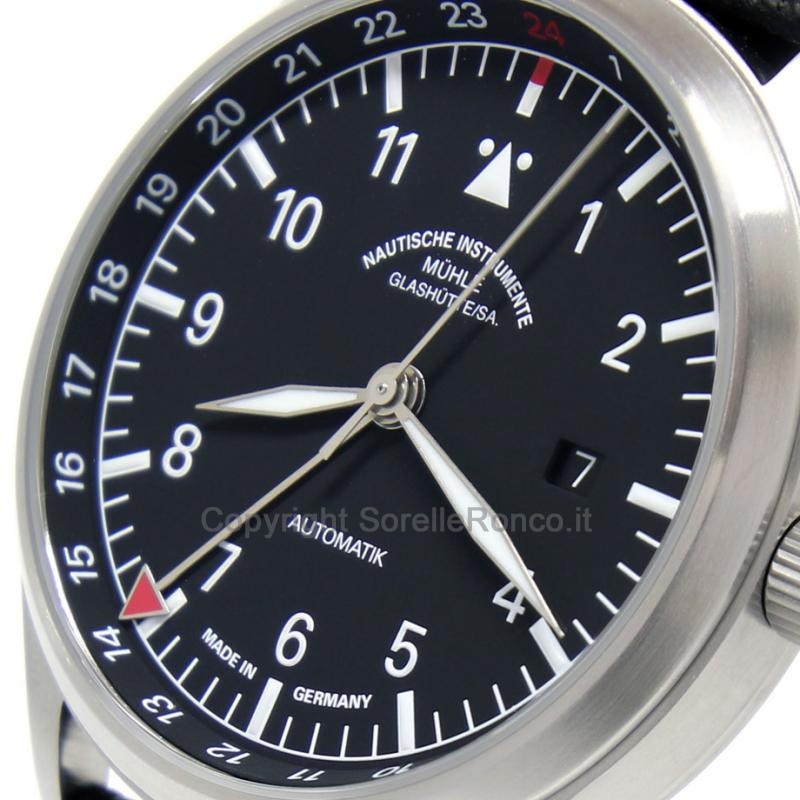 MÜHLE GLASHÜTTE TERRASPORT IV NERO GMT 42MM PELLE