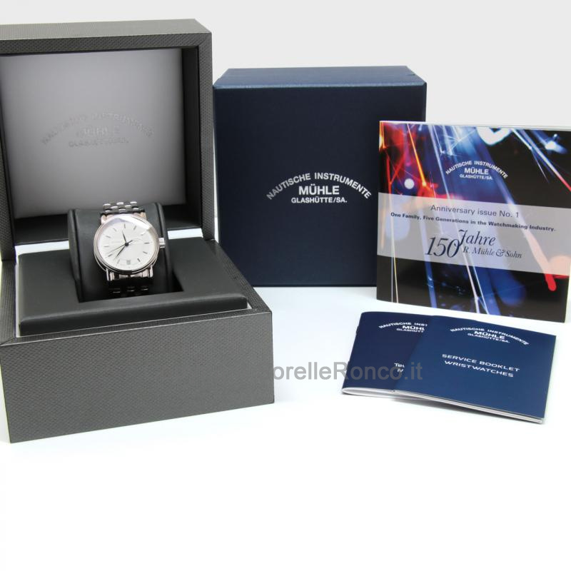 MÜHLE GLASHÜTTE TEUTONIA II SILVER 34MM ACCIAIO