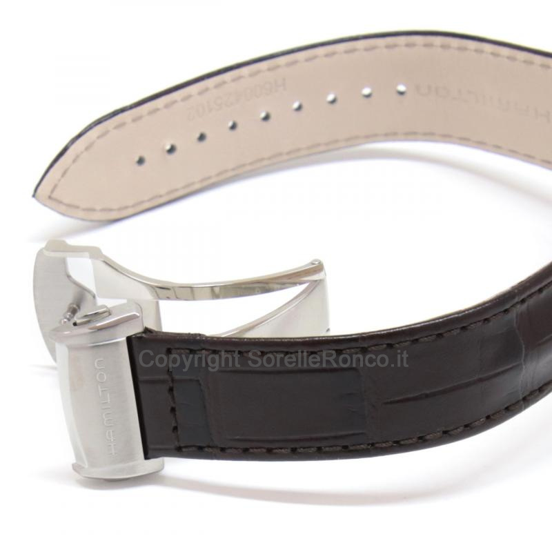 HAMILTON JAZZMASTER 42MM SILVER OPEN HEART PELLE