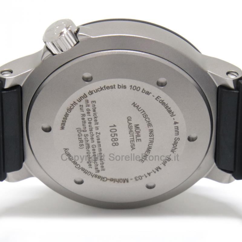 MÜHLE GLASHÜTTE SAR RESCUE-TIMER NERO 42MM GOMMA