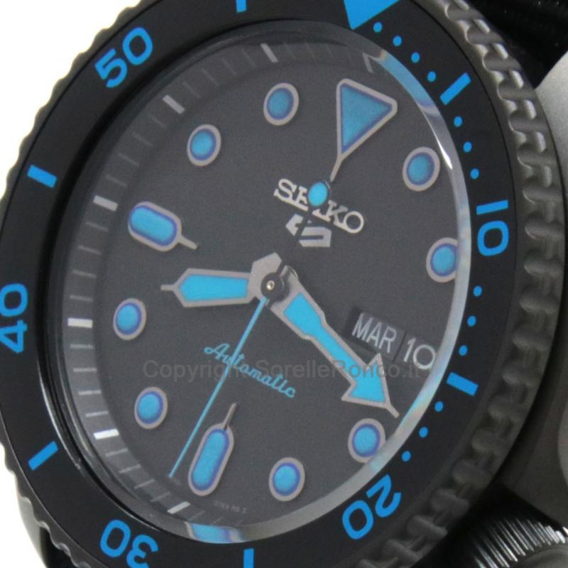 SEIKO 5 SPORTS NERO 42,5MM INDICI BLU