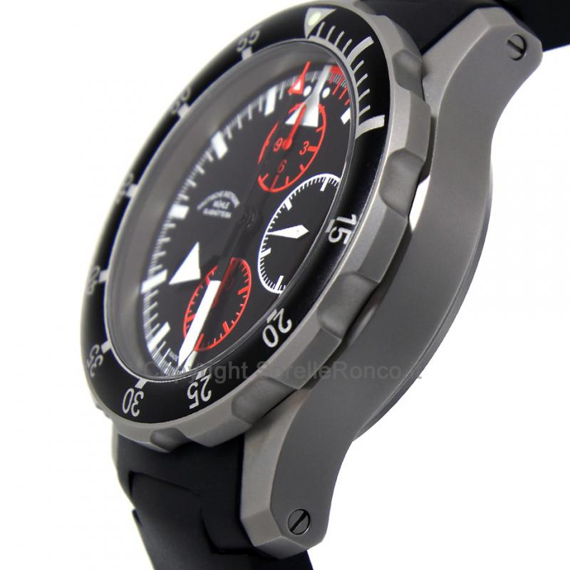 MÜHLE GLASHÜTTE SAR FLIEGER-CHRONO NERO 45MM GOMMA