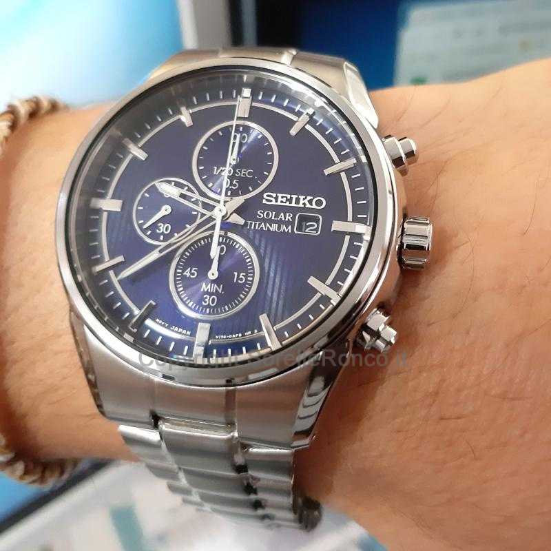 SEIKO SPORT SOLARE CHRONO BLU 42,6MM TITANIO