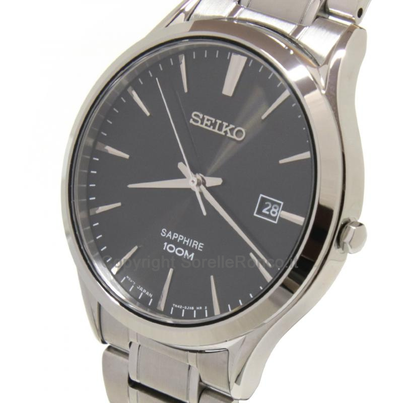 SEIKO CLASSIC NERO 40MM BRACCIALE ACCIAIO