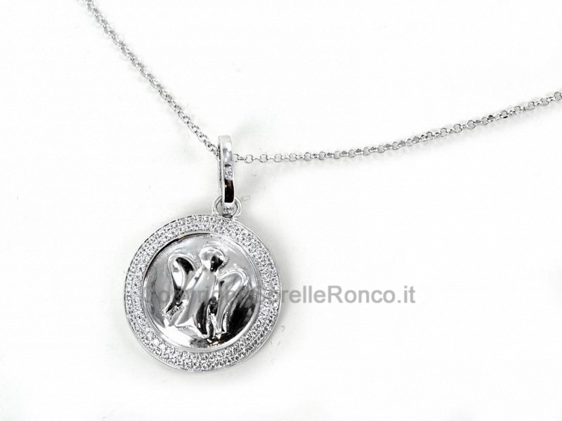 COLLANA CON CIONDOLO ROTONDO ARGENTO