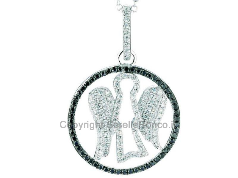 COLLANA CON CIONDOLO ZIRCONI ROTONDO