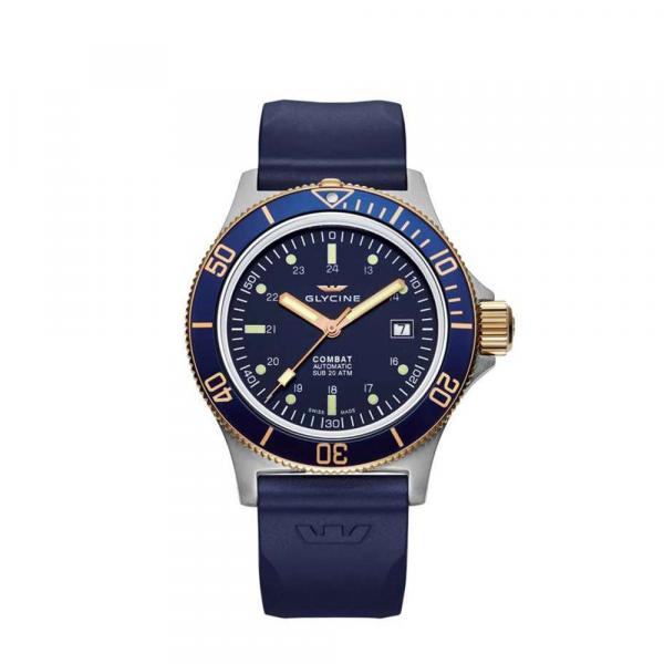 GL0089 - Glycine Combat Sub PVD Blu Gomma 42mm