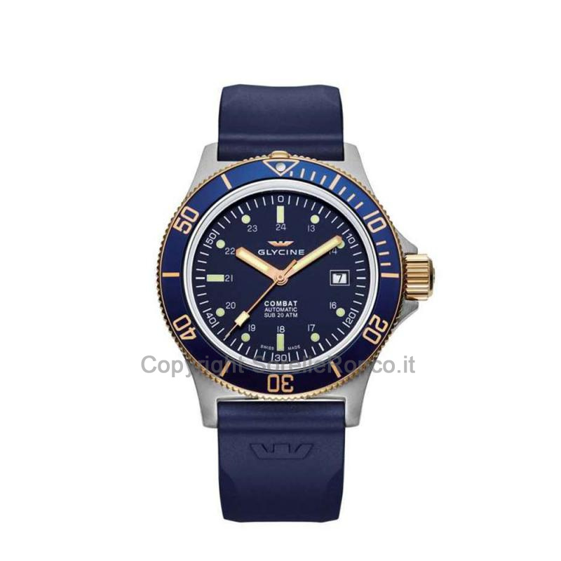 GLYCINE COMBAT SUB PVD BLU GOMMA 42MM