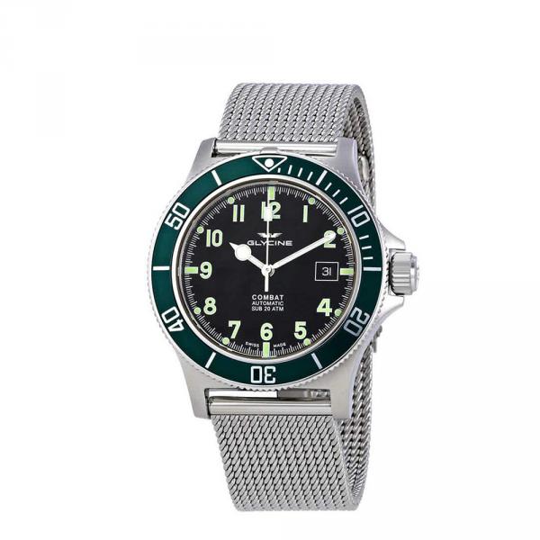 GL0091 - Glycine Combat Sub Acciaio Nero Verde 42mm