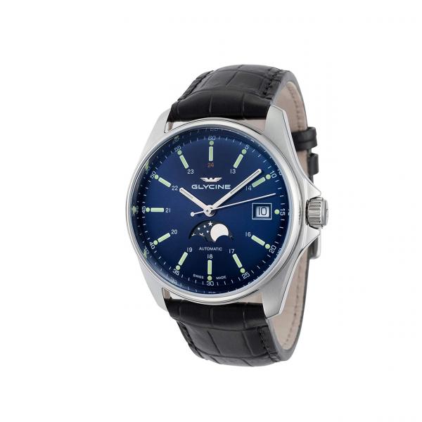 GL0113 - Glycine Combat Classic Moonphase Blu 40mm Pelle
