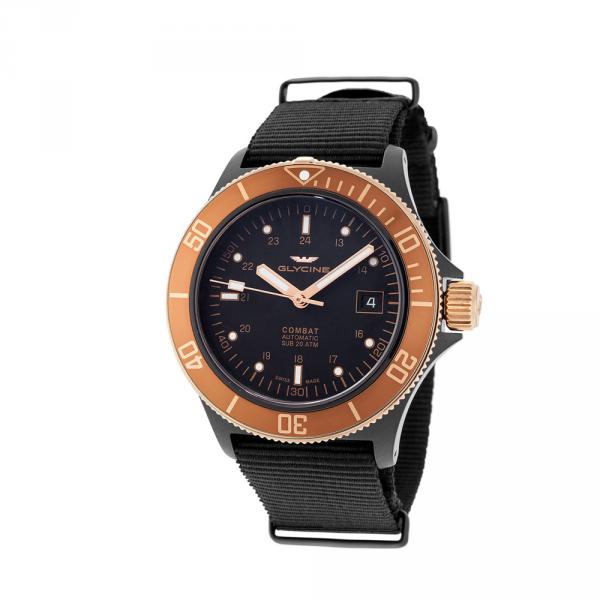 GL0173 - Glycine Combat Sub Golden Eye Nero Oro 42mm