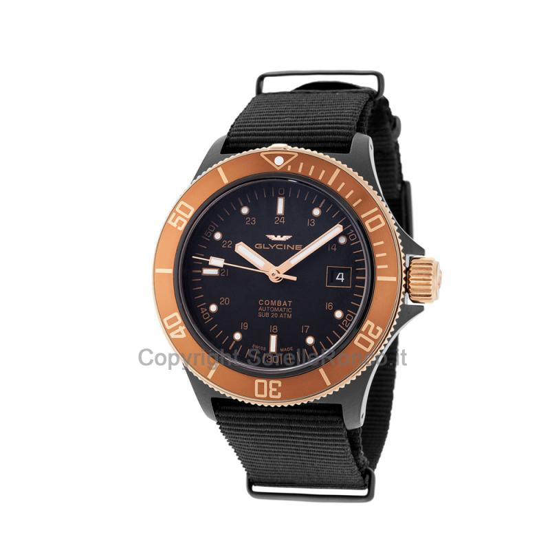 GLYCINE COMBAT SUB GOLDEN EYE NERO ORO 42MM