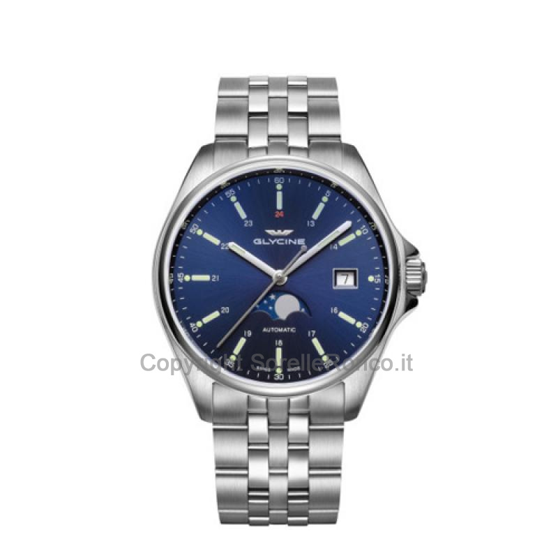 GLYCINE COMBAT CLASSIC MOONPHASE BLU 40MM