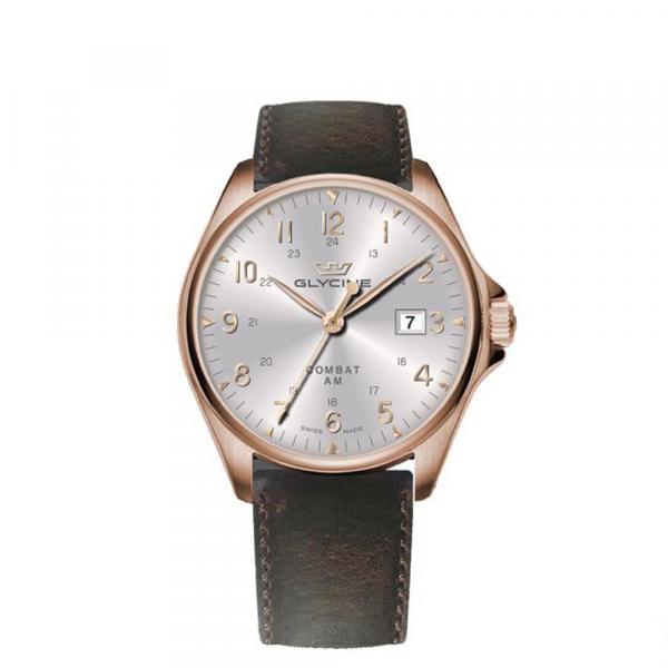 GL0286 - Glycine New Combat Classique Silver 43mm Pelle