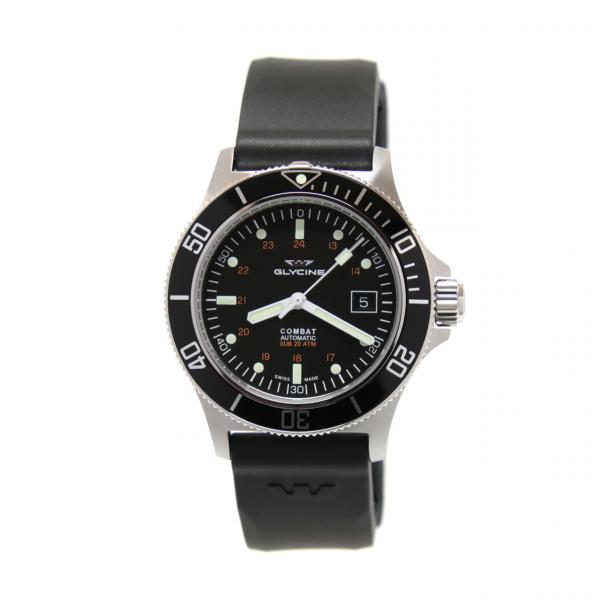 GL0087 - Glycine Combat Sub Stealth Gomma Nera 42mm