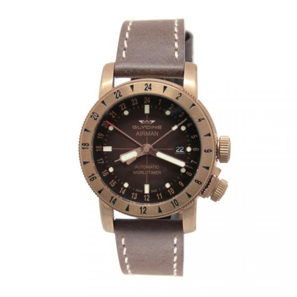 GL0166 - Glycine Airman World Timer Bronze 44mm