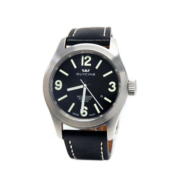 3874-19-LB9 - Glycine Incursore Nero Pelle 46 mm