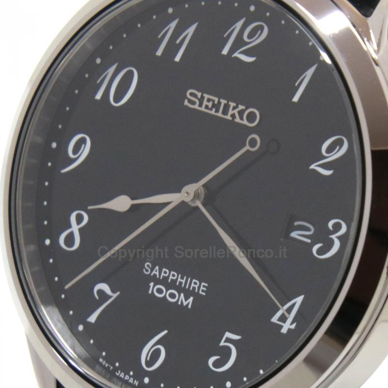 SEIKO CLASSIC NERO 40MM CINTURINO NERO PELLE