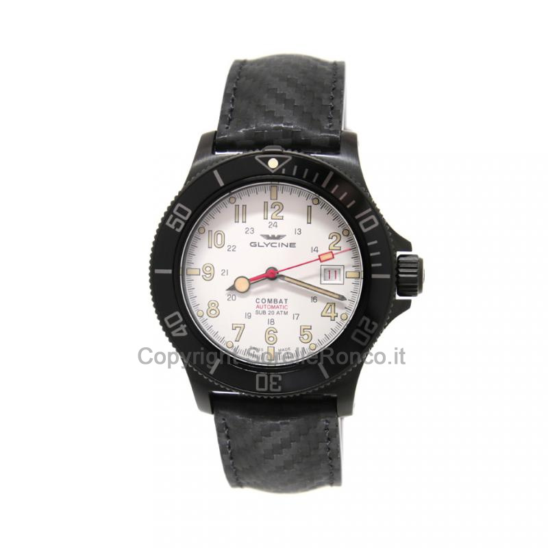 GLYCINE COMBAT SUB ACCIAIO NERO 42MM