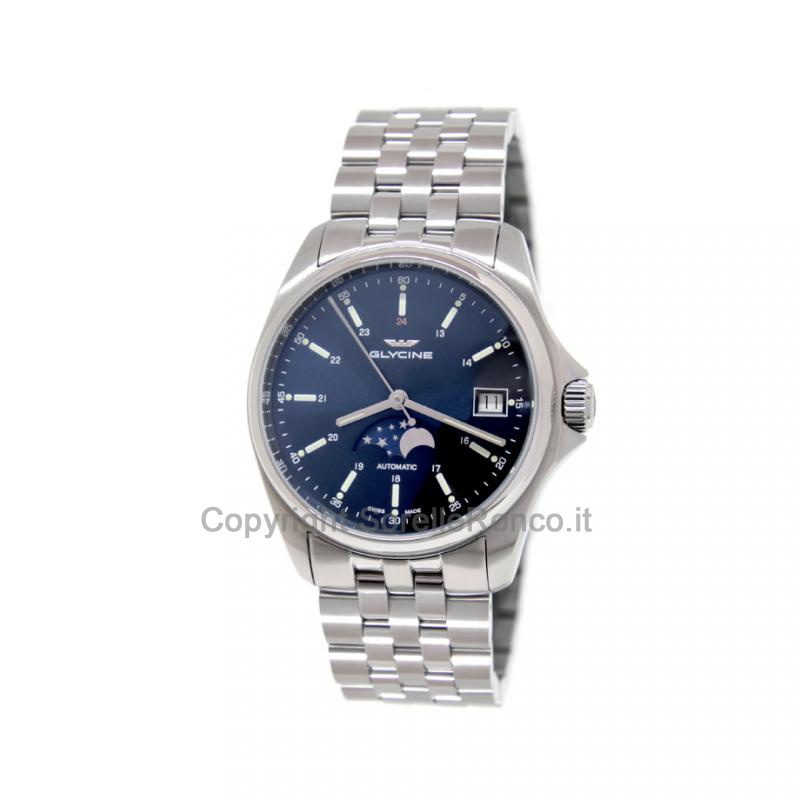 GLYCINE COMBAT CLASSIC MOONPHASE BLU 36MM