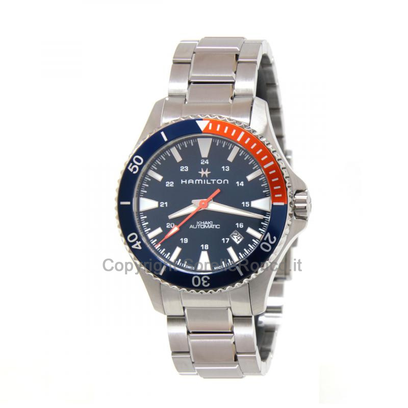 HAMILTON KHAKI NAVY SCUBA BLU/ARANCIO 40MM ACCIAIO