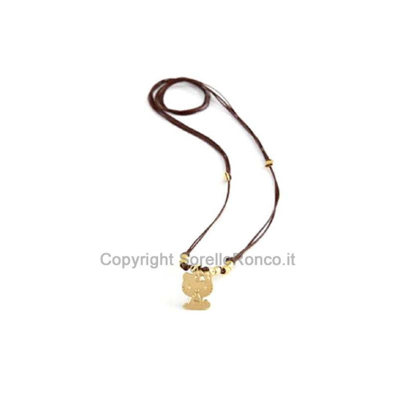 HELLO KITTY COLLANA ORO GIALLO 18KT DIAMANTE