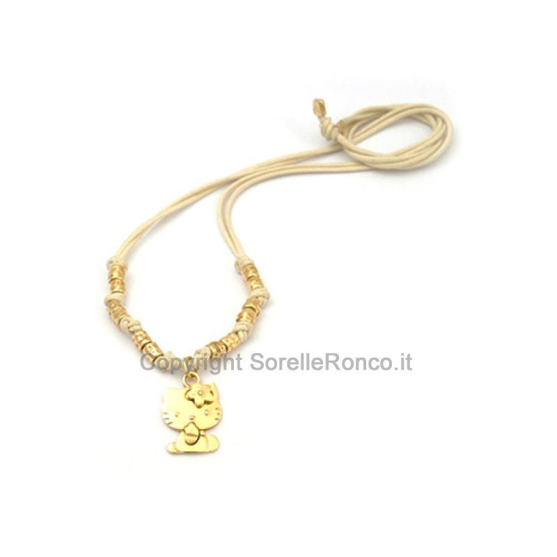 HELLO KITTY COLLANA ORO 18KT CREMA