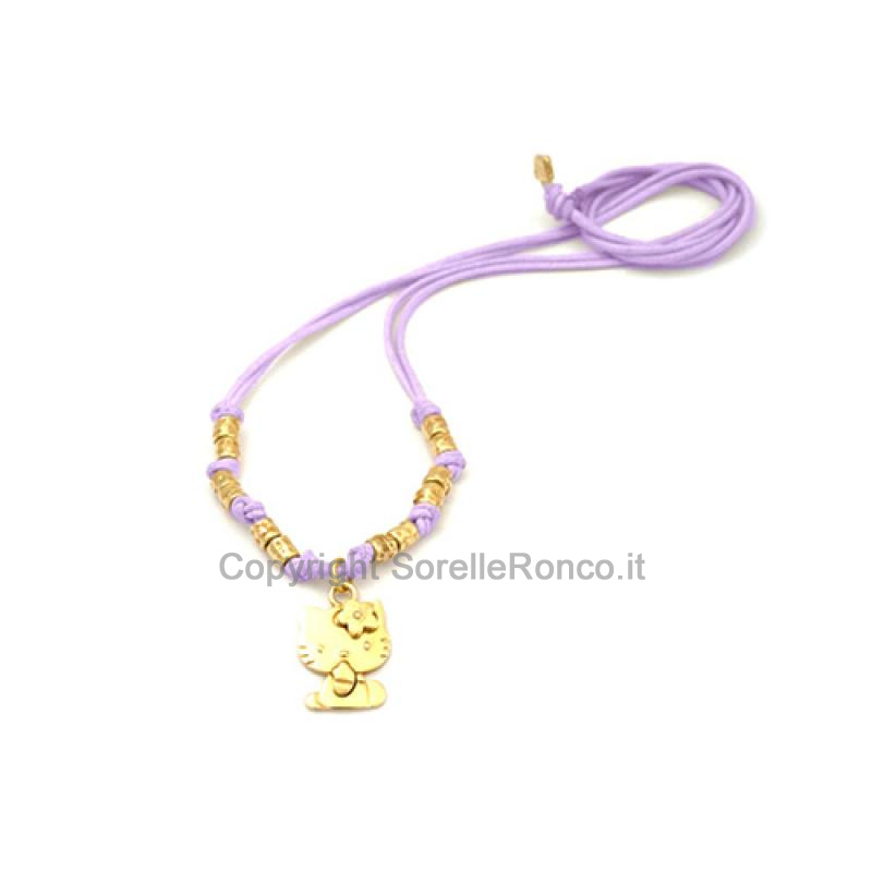 HELLO KITTY COLLANA ORO 18KT LILLA