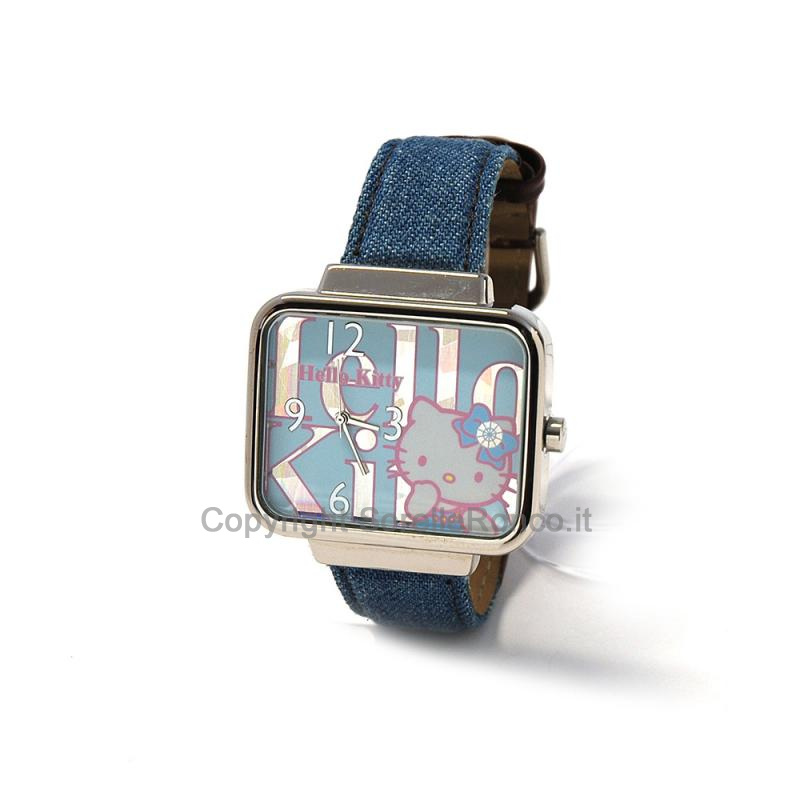 HELLO KITTY OROLOGIO DENIM RETTANGOLARE